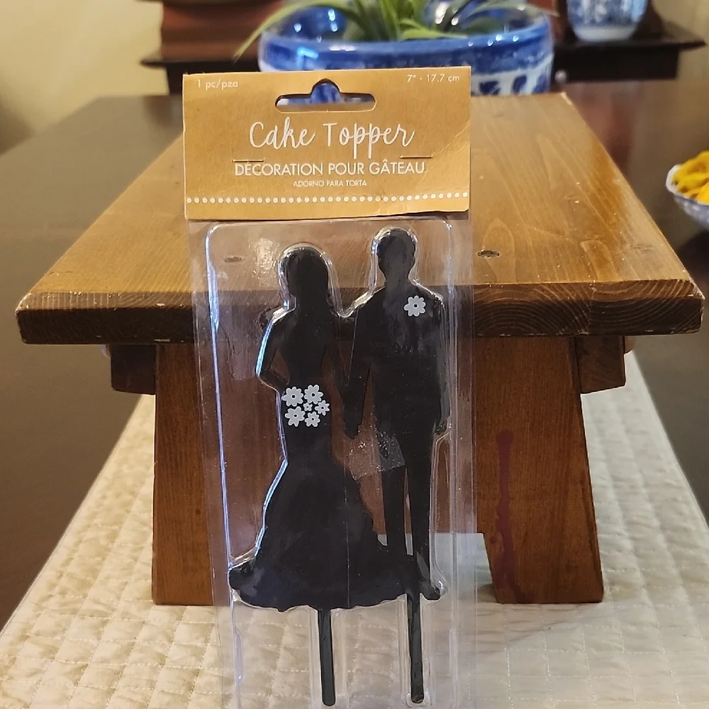 Elegant Black Cake Topper